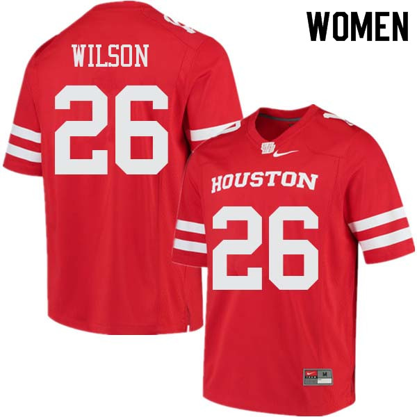 Women #26 Brandon Wilson Houston Cougars College Football Jerseys Sale-Red